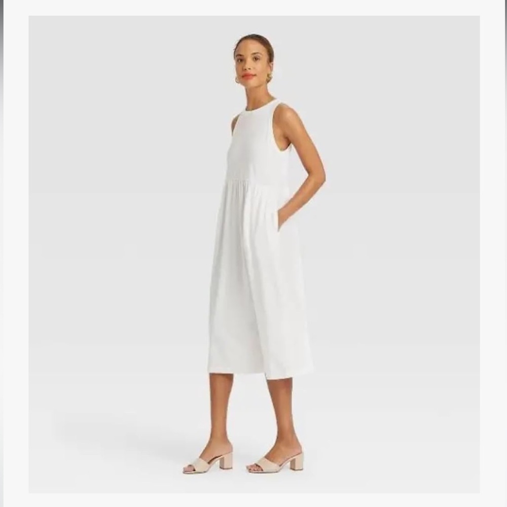 a new day White Pleated Midi Sundress ZIZE XXL